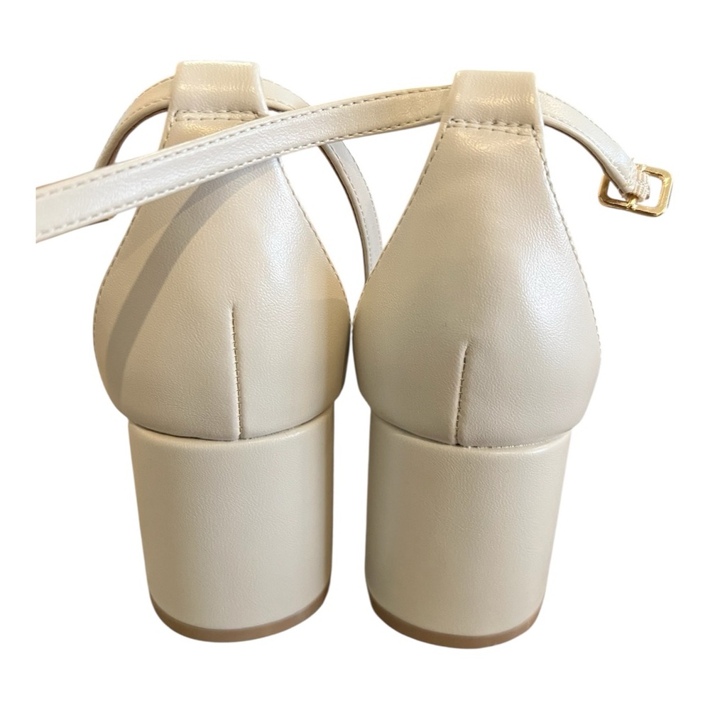 Birdy Grey Natalie Block Heel Sandals Almond Size 8 Vegan Leather New no Box - Picture 6 of 8